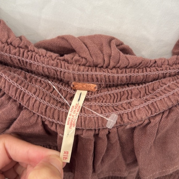 FREE PEOPLE Lush Life Linen Strapless Midi Dress - Antique Oak size xs - Picture 5 of 7